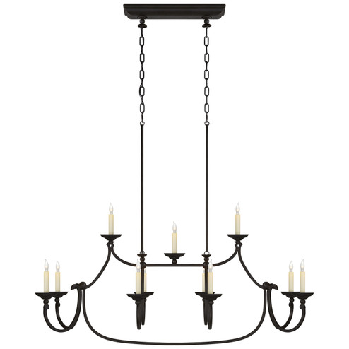 Flemish 11 Light Linear Pendant in Aged Iron (268|CHC 5495AI)