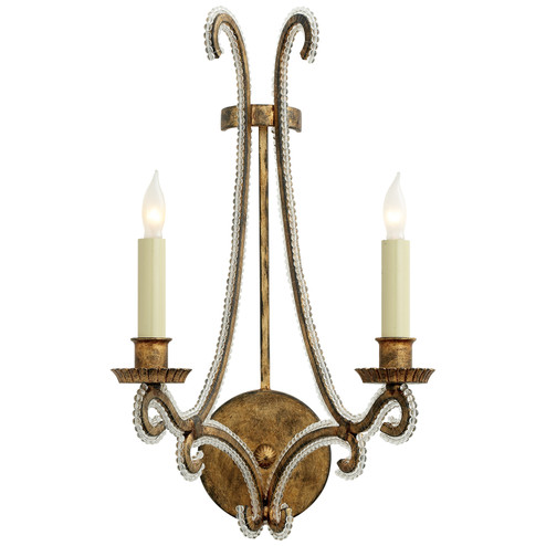 Oslo Two Light Wall Sconce in Gilded Iron (268|CHD 2550GI-CG) Oslo Two Light Wall Sconce in Gilded Iron (268|CHD 2550GI-CG)