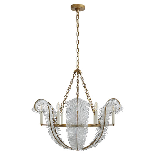 Calais Six Light Chandelier in Gilded Iron (268|NW 5051GI) Calais Six Light Chandelier in Gilded Iron (268|NW 5051GI)