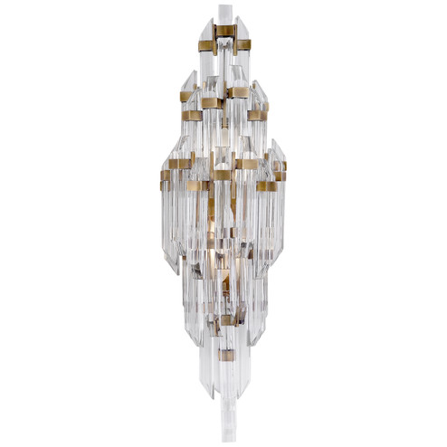 Adele Two Light Wall Sconce in Hand-Rubbed Antique Brass with Clear Acrylic (268|SK 2404HAB-CA)