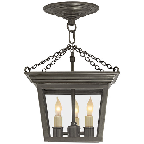 Semi Flush Cornice Three Light Semi-Flush Mount in Bronze (268|SL 5870BZ)