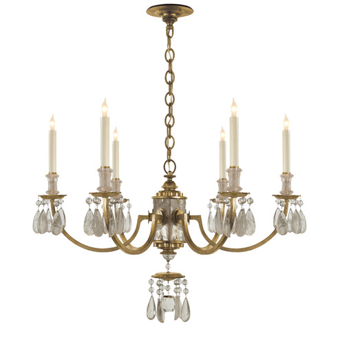 Elizabeth Six Light Chandelier in Gilded Iron (268|TOB 5036GI)