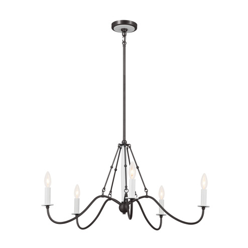 Freesia Five Light Chandelier in Anvil Iron (12|52455AVI)