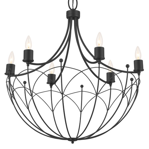 Topiary Six Light Chandelier in Textured Black (12|52462BKT)
