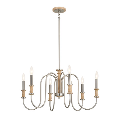 Karthe Six Light Chandelier in Brushed Nickel (12|52470NI)