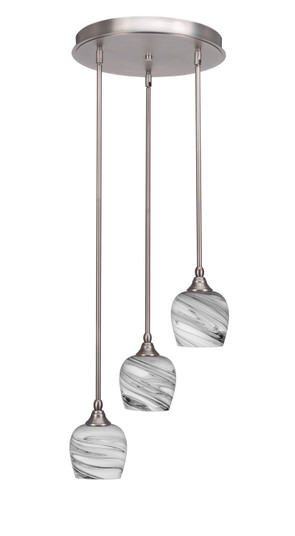 Empire Three Light Cluster Pendalier in Brushed Nickel (200|2143-BN-4819)