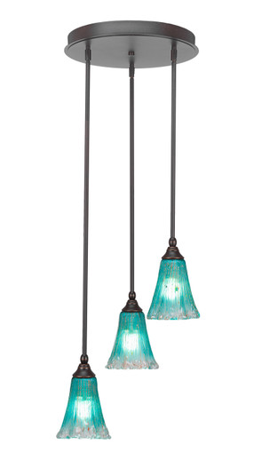 Empire Three Light Cluster Pendalier in Dark Granite (200|2143-DG-725)