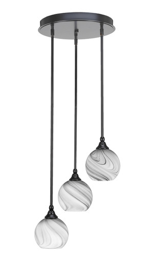 Empire Three Light Cluster Pendalier in Matte Black (200|2143-MB-4109)