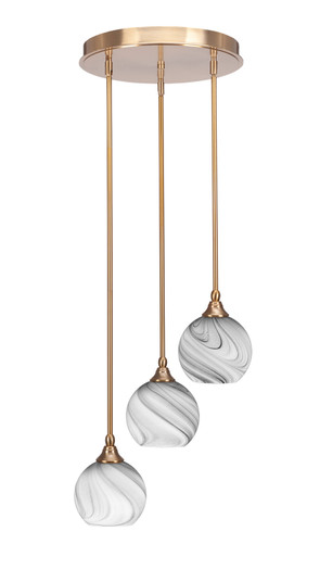 Empire Three Light Cluster Pendalier in New Age Brass (200|2143-NAB-4109)
