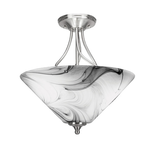 Capri Three Light Semi-Flush Mount in Brushed Nickel (200|909-BN-2169)
