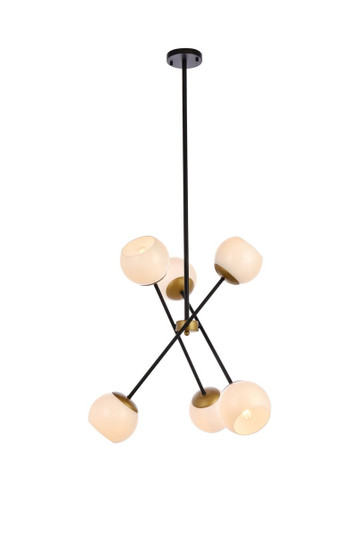 Axl Six Light Pendant in black (173|LD657D24BRK)