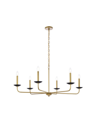 Cohen Six Light Pendant in Black And Brass (173|LD812D42BRK)