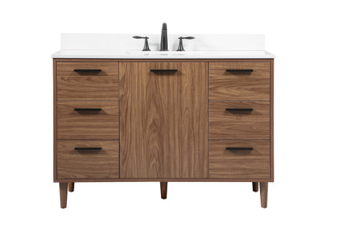 Baldwin Single Bathroom Vanity in walnut brown (173|VF47048WB-BS)