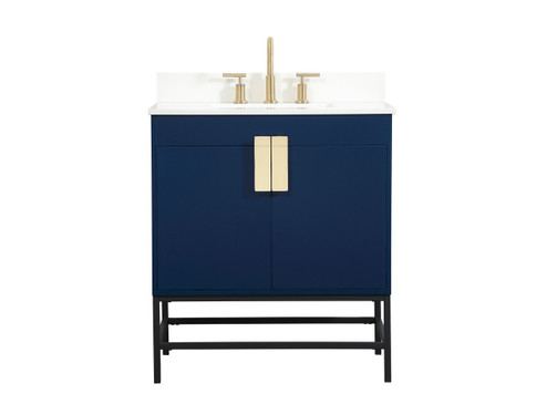 Eugene Single Bathroom Vanity in Blue (173|VF48830MBL-BS)