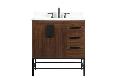 Eugene Single Bathroom Vanity in Walnut (173|VF48832MWT-BS)