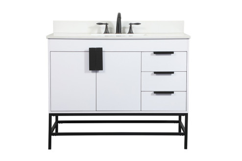 Eugene Single Bathroom Vanity in white (173|VF48842MWH-BS)