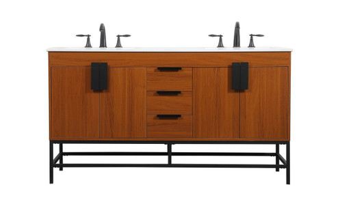 Eugene Double Bathroom Vanity in Teak (173|VF48860DMTK)