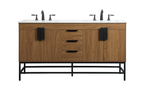 Eugene Double Bathroom Vanity in Walnut Brown (173|VF48860DWB)