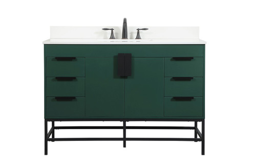 Eugene Single Bathroom Vanity in Green (173|VF488W48MGN-BS)