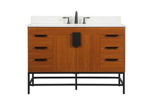 Eugene Single Bathroom Vanity in Teak (173|VF488W48MTK-BS)