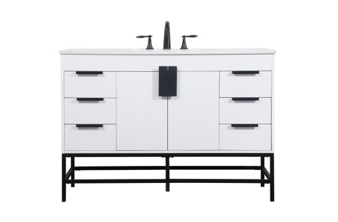 Eugene Single Bathroom Vanity in white (173|VF488W48MWH)