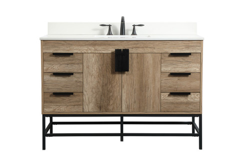Eugene Single Bathroom Vanity in natural oak (173|VF488W48NT-BS)