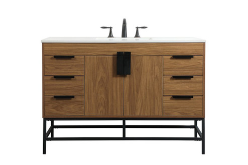 Eugene Single Bathroom Vanity in Walnut Brown (173|VF488W48WB)