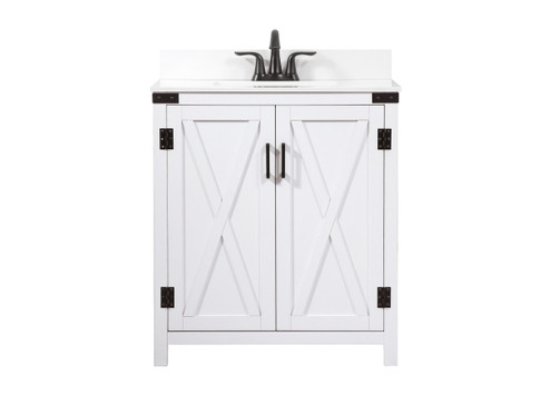 Grant Single Bathroom Vanity in White (173|VF90230WH-BS) Grant Single Bathroom Vanity in White (173|VF90230WH-BS)