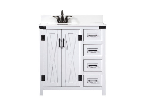 Grant Single Bathroom Vanity in white (173|VF90232WH-BS)