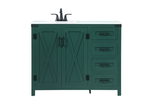 Grant Single Bathroom Vanity in Green (173|VF90242MGN)