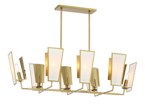 Ricochet Eight Light Island Pendant in Soft Brass (7|2679-695)