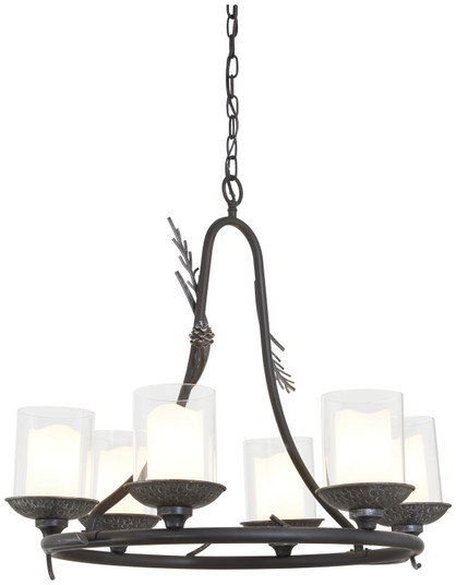 Ponderosa Ridge Six Light Chandelier in Weathered Spruce W/ Silver (7|2756-694)