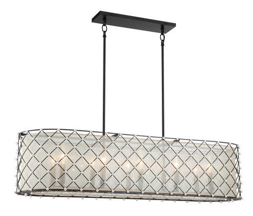 Sheer Elegance Ten Light Island Pendant in Coal (7|2869-66A)