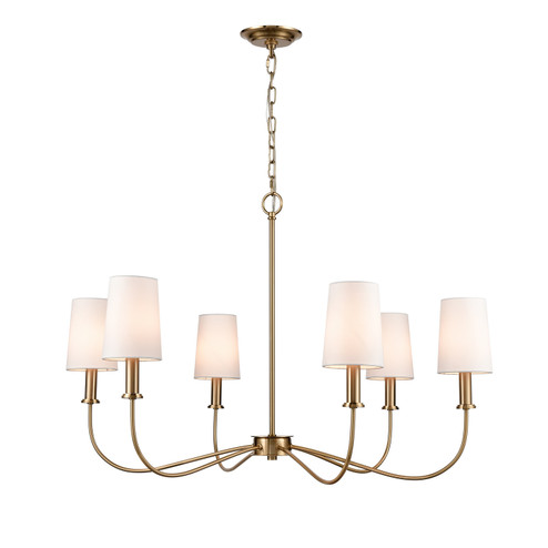 West Point Six Light Chandelier in Antique Brass (45|H0019-9613)