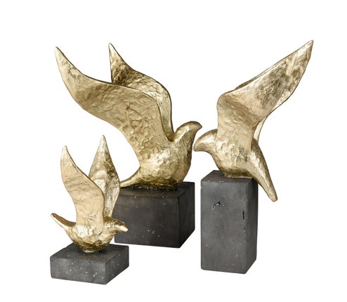 Winged Bird Sculpture in Gold (45|S0036-8950/S3)