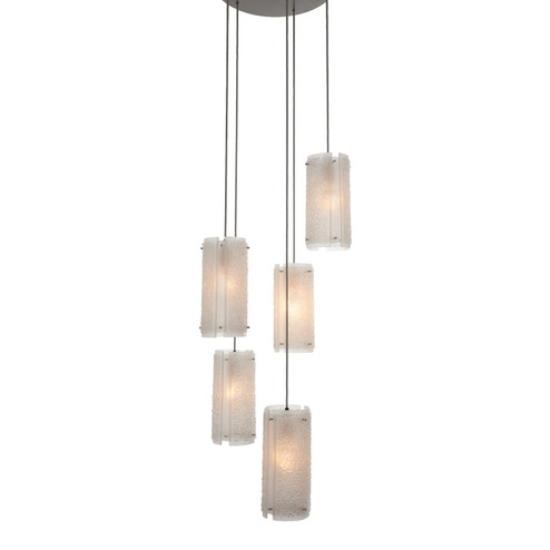 Textured Glass Eight Light Pendant in Novel Brass (404|CHB0044-08-NB-BG-C01-E2)