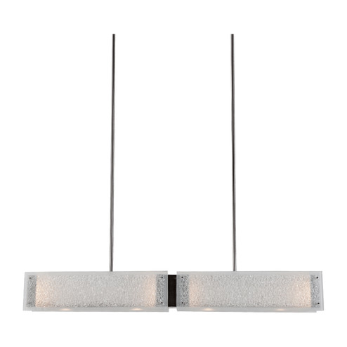 Textured Glass LED Linear Suspension in Classic Silver (404|PLB0044-44-CS-BG-001-L1)