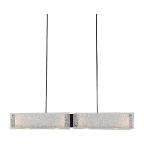 Textured Glass LED Linear Suspension in Graphite (404|PLB0044-44-GP-FR-001-L3)