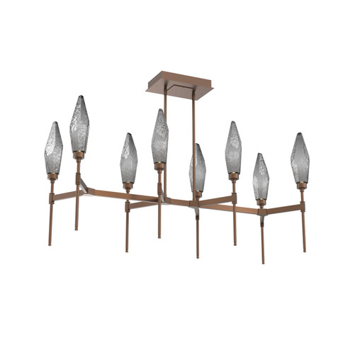 Rock Crystal LED Linear Suspension in Burnished Bronze (404|PLB0050-48-BB-CS-001-L1)