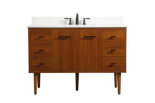 Cyrus Single Bathroom Vanity in Teak (173|VF48048MTK-BS)