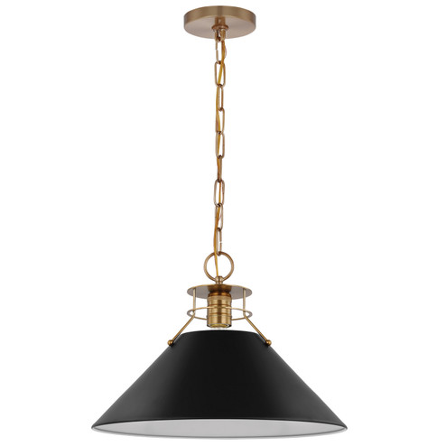 Outpost One Light Pendant in Matte Black / Burnished Brass (72|60-7525)
