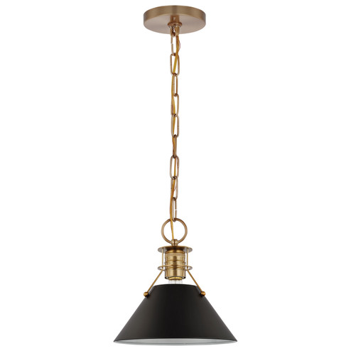 Outpost One Light Pendant in Matte Black / Burnished Brass (72|60-7521)