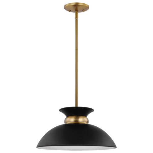 Perkins One Light Pendant in Matte Black / Burnished Brass (72|60-7460)