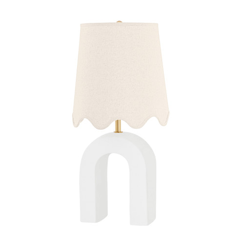 Roshani One Light Table Lamp in Aged Brass/Ceramic Raw Matte White (428|HL685201-AGB/CMW)
