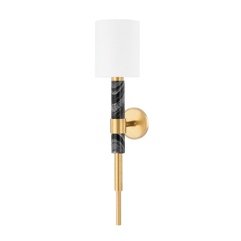 Solstice One Light Wall Sconce in Vintage Brass & Black Marble (68|396-01-VB/BM)