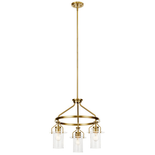 Everett Three Light Chandelier in Brushed Brass (12|52377NBR)