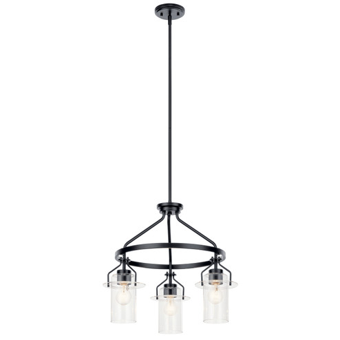 Everett Three Light Chandelier in Black (12|52377BK)