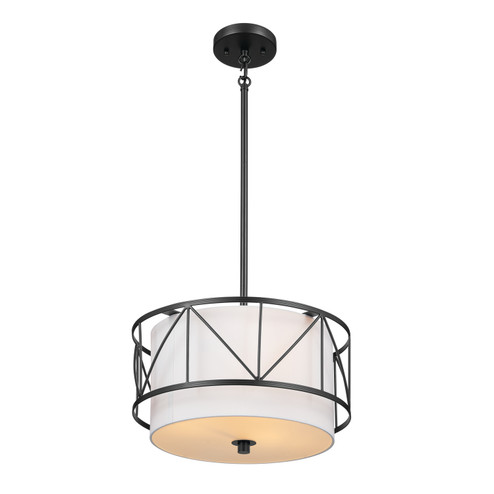 Birkleigh Three Light Pendant/Semi Flush in Black (12|52074BK)