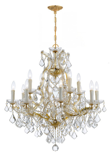Maria Theresa 13 Light Chandelier in Gold (60|4412-GD-CL-SAQ)