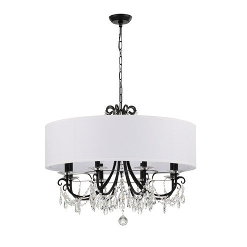 Othello Eight Light Chandelier in Matte Black (60|6628-MK-CL-MWP)